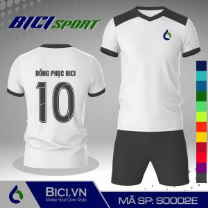 áo bóng đá thân trắng phối xám