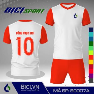 Áo bóng đá màu trắng cam đậm ngầu