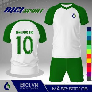 Áo đá banh màu trắng phối xanh cool