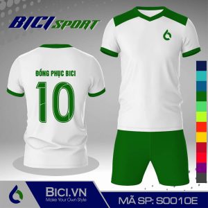 Áo đá banh màu trắng phối xanh đỉnh