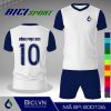 Set đồ đá banh màu trắng kết hợp xanh bích đẹp
