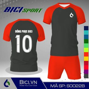 Áo thể thao màu xám đậm phối cam đậm đẹp