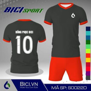 Áo thể thao màu xám đậm phối cam đậm rực rỡ