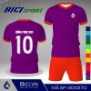 Set áo thể thao màu tím huế phối cam đậm rực rỡ