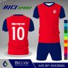 Áo đá banh màu đỏ phối xanh bích hot