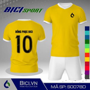 Áo đá banh màu vàng cúc phối trắng cool