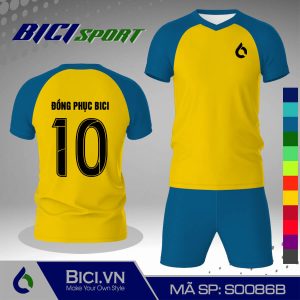 Mẫu set bóng đá màu vàng cúc kết hợp xanh yamaha hot