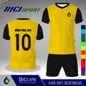 Áo đá banh màu vàng cúc kết hợp đen hot