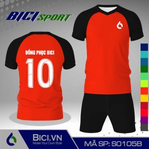 Set áo thể thao màu cam đậm kết hợp đen cool