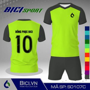 Mẫu áo bóng đá màu xanh chuối kết hợp xám đậm cool