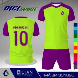 Set thể thao màu xanh chuối phối tím huế ngầu