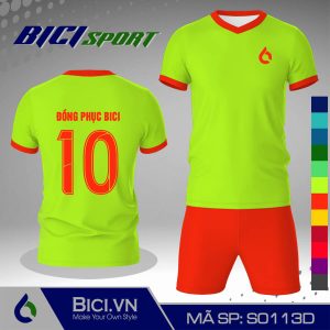 Đồ đá banh màu xanh chuối phối cam đậm ngầu