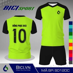 Đồ bóng đá màu xanh chuối kết hợp đen ấn tượng