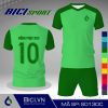 Mẫu set bóng đá màu xanh ngọc kết hợp xanh lá năng động