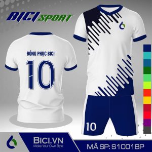 Mẫu áo bóng đá trắng phối hoa văn màu bích