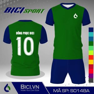 Áo bóng đá màu xanh lá phối xanh bích ngầu