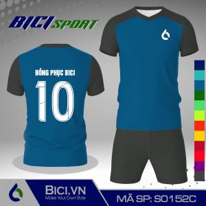 Đồ đá banh màu xanh yamaha phối xám đậm phong cách