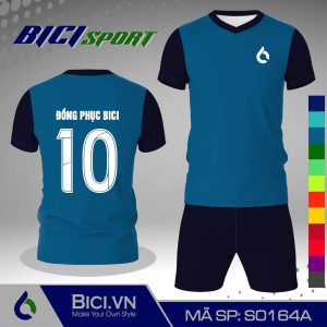 Set áo bóng đá màu xanh yamaha phối xanh đen đẹp