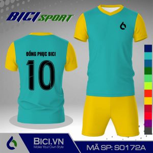 Set quần áo màu xanh ya phối vàng cúc đỉnh