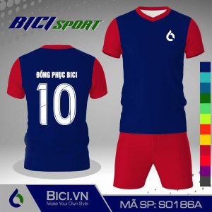 Set bóng đá màu xanh bích phối đỏ đô hot