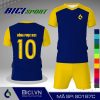Set đồ bóng đá màu xanh bích phối vàng cúc lịch lãm