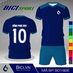 Mẫu đồ bóng đá màu xanh bích phối xanh yamaha phong cách