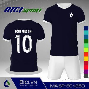 Đồ bóng đá màu xanh đen kết hợp trắng cool