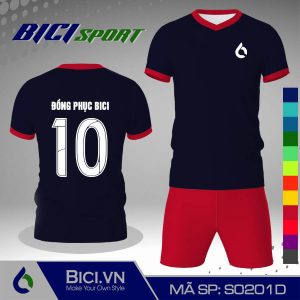 Set bộ đá banh màu xanh đen phối đỏ đô chất