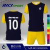 Set áo đá banh màu xanh đen phối vàng cúc đẹp