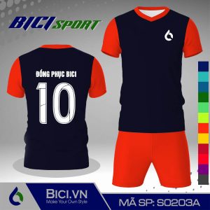 Đồ đá banh màu xanh đen phối cam đậm đẹp