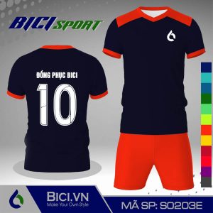 Đồ đá banh màu xanh đen phối cam đậm cool