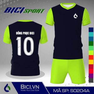 Quần áo thể thao màu xanh đen phối xanh chuối rực rỡ