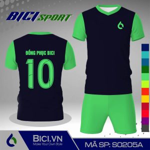 Áo bóng đá màu xanh đen phối xanh ngọc hot