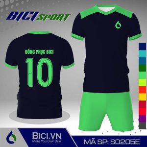 Áo bóng đá màu xanh đen phối xanh ngọc cá tính