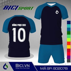 Set bóng đá màu xanh đen phối xanh yamaha trẻ trung