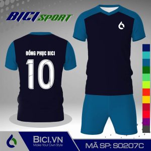 Set bóng đá màu xanh đen phối xanh yamaha năng động