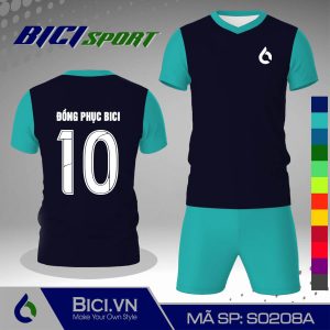 Mẫu đá banh màu xanh đen phối xanh ya lịch lãm