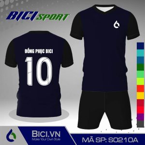 Set áo đá banh màu xanh đen kết hợp đen hot