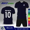 Set áo đá banh màu xanh đen kết hợp đen năng động