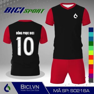 Set bóng đá màu đen kết hợp đỏ đô đẹp