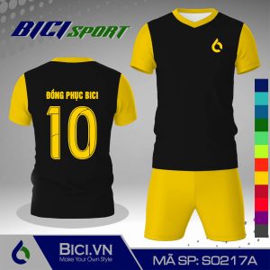 Bộ bóng đá màu đen phối vàng cúc chất