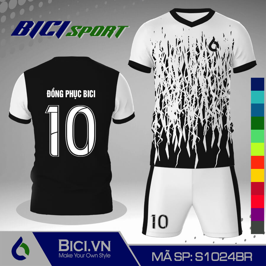 S1024BR Đồ đá banh trắng phối hoa văn màu cool