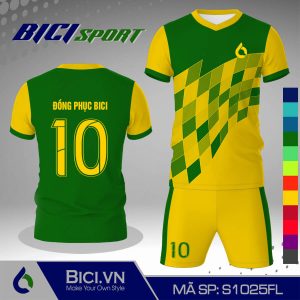 Set thể thao màu vàng cúc phối hoa văn màu chuyên nghiệp