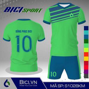 Set đồ bóng đá màu xanh ngọc kết hợp hoa văn màu chuyên nghiệp