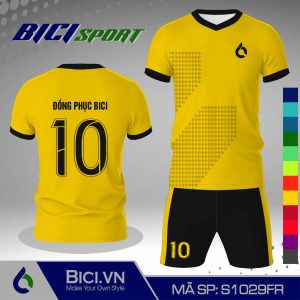 Mẫu set thể thao vàng cúc phối màu viền trẻ trung