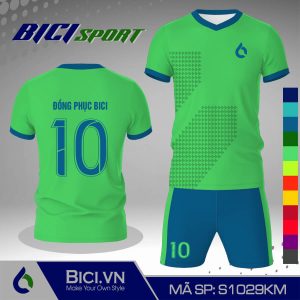 Đồ đá banh xanh ngọc phối viền màu dá
