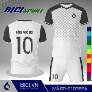 Đồ bóng đá trắng phối hoa văn màu đỉnh