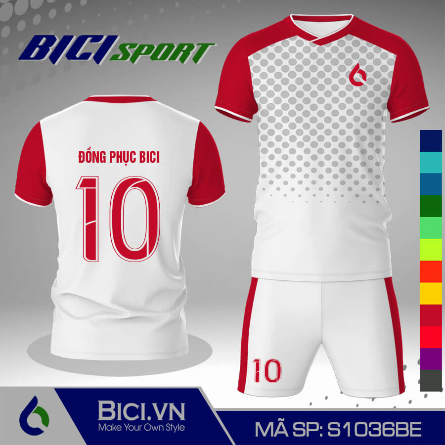 S1036BE Đồ bóng đá trắng phối hoa văn màu ngầu