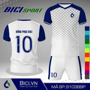 Đồ bóng đá trắng phối hoa văn màu rực rỡ