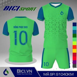 Quần áo đá banh màu xanh ngọc phối viền tay màu phá cách